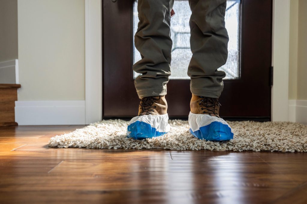 Service technician in the foyer