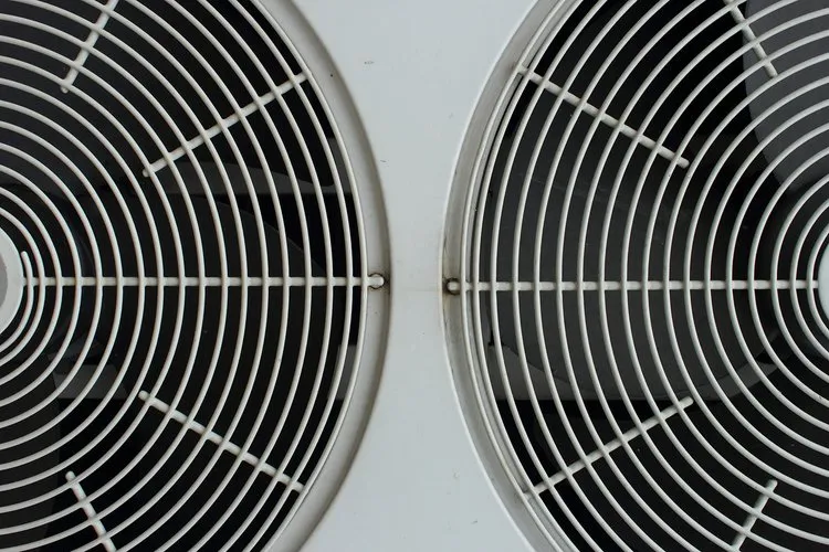 Viewing AC unit fans from the top.