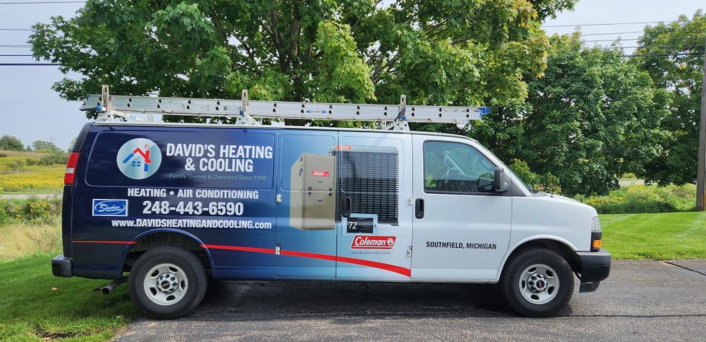davids heating & cooling truck in southfield, mi new branding